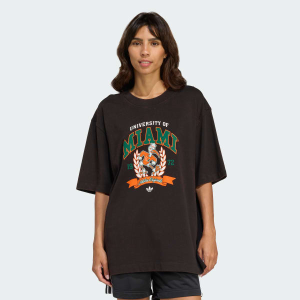 adidas Miami Hurricanes Originals Graphic Tee - Black | Free