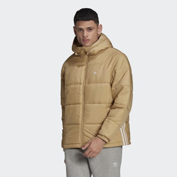 adidas Padded Hooded Puffy Jacket - Beige | Men's Lifestyle | adidas US