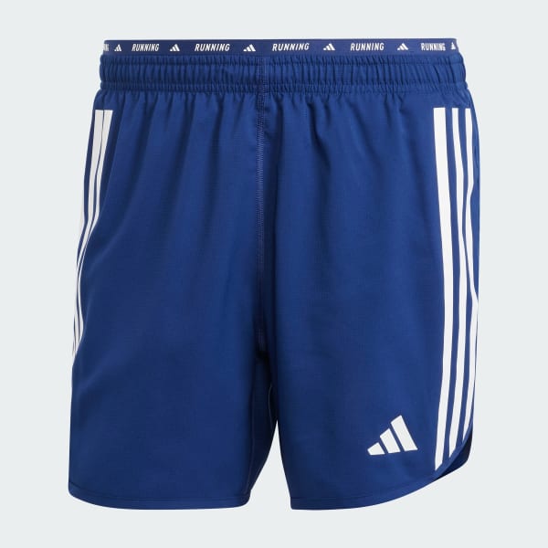 Blauw Own The Run 3-Stripes Shorts