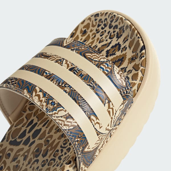 Adidas adilette slides leopard sales