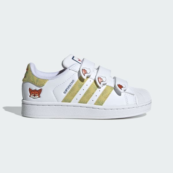White adidas Disney Zootopia Superstar II Comfort Closure Shoes Kids