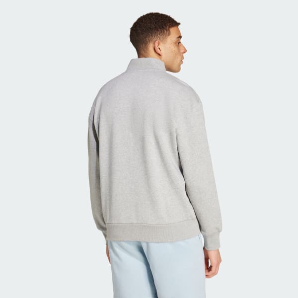 Grey ALL SZN 플리스 쿼터집 크루 스웨트셔츠