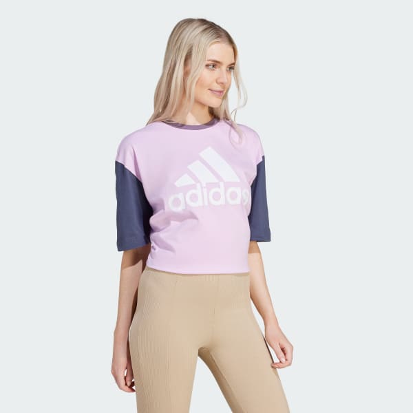 Violeta Playera Essentials Boyfriend Logo Grande