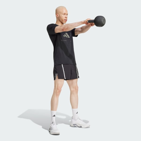 Schwarz Climacool Training Camo Logo Graphic T-Shirt