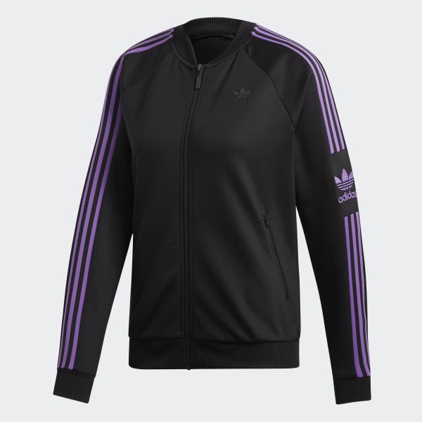 purple and black adidas jacket