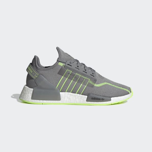 adidas NMD_R1 V2 Shoes Men's, Grey Three/Signal Green/Cloud White