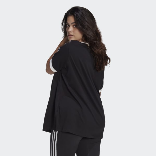 Schwarz adicolor Classics 3-Streifen T-Shirt – Große Größen