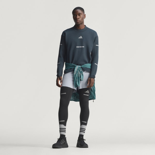 Siyah Adi365 Running CLIMAWARM+ Bisiklet Yaka Sweatshirt