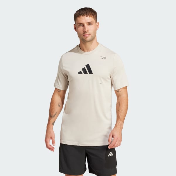 Beige Playera Graphic All-Gym Category