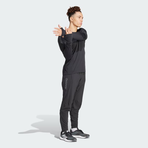 adidas Adizero Running Long Sleeve Tee - Black | Free