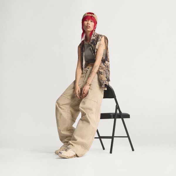 Beige CANVAS LOOSE TROUSERS