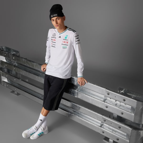Vit MERCEDES - AMG PETRONAS FORMULA ONE TEAM DRIVER JERSEY AUTHENTIC LONG SLEEVE TRÖJA