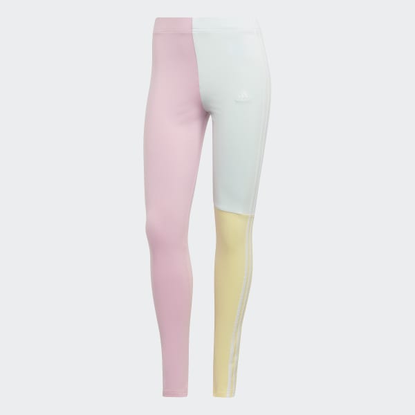 Pink Essentials 3-Stripes Colorblock Cotton Leggings U4713