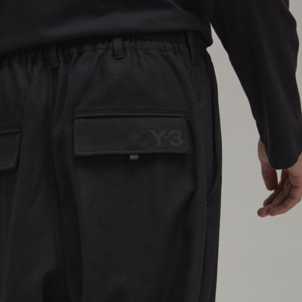 Czerń Classic Wool Flannel Cuffed Joggers E0487