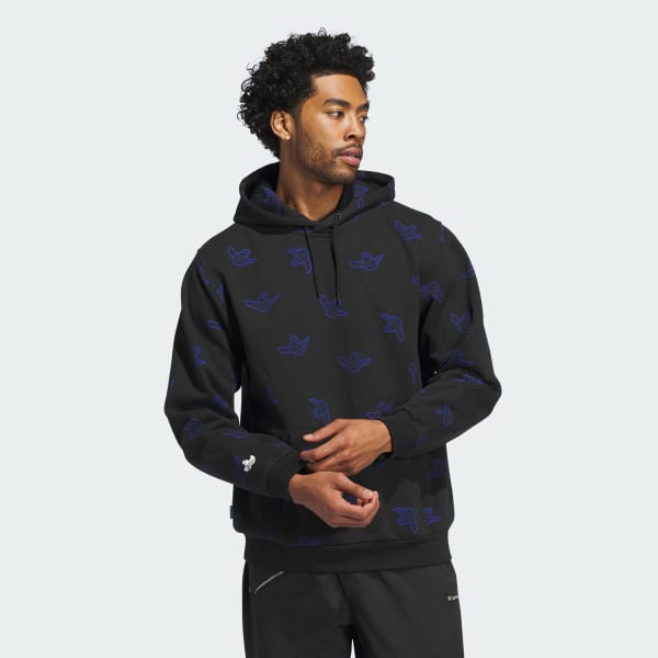 Adidas trefoil allover print pullover hoodie outlet