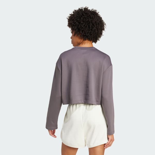 สีเทา เสื้อแขนยาว Essentials Winterized Wide Rib