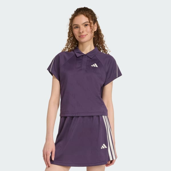 Lilla Stadium 3-Stripes tennisinspireret jacquard polo-t-shirt