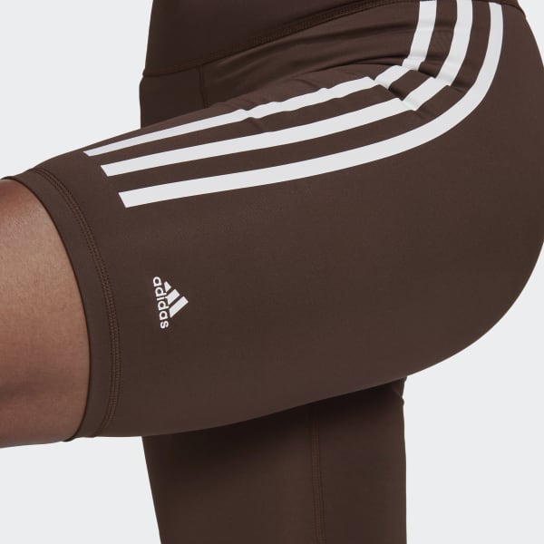 hnedá Legíny Optime TrainIcons 3-Stripes Bike Short
