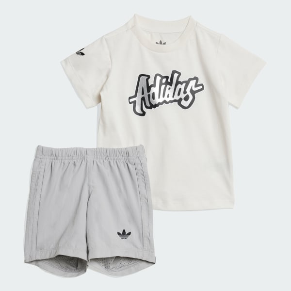White Short Tee Set Kids