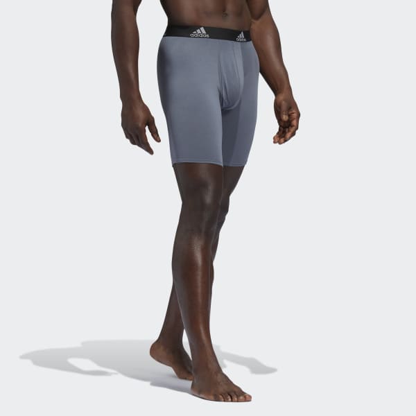 Grey Stretch Cotton Long Boxer Briefs 3 Pairs