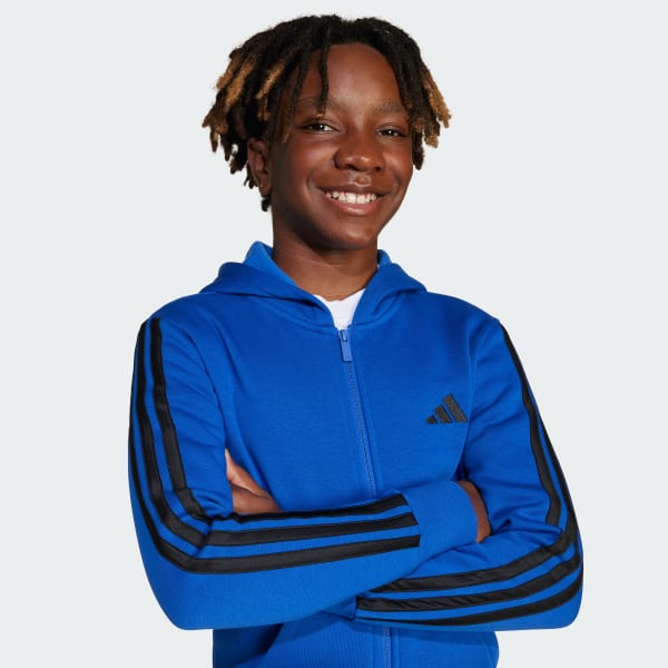 adidas Essentials Full Zip Hoodie Kids Blue adidas Australia