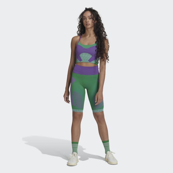 fialová Športová podprsenka adidas by Stella McCartney TrueStrength Yoga Knit Light-Support