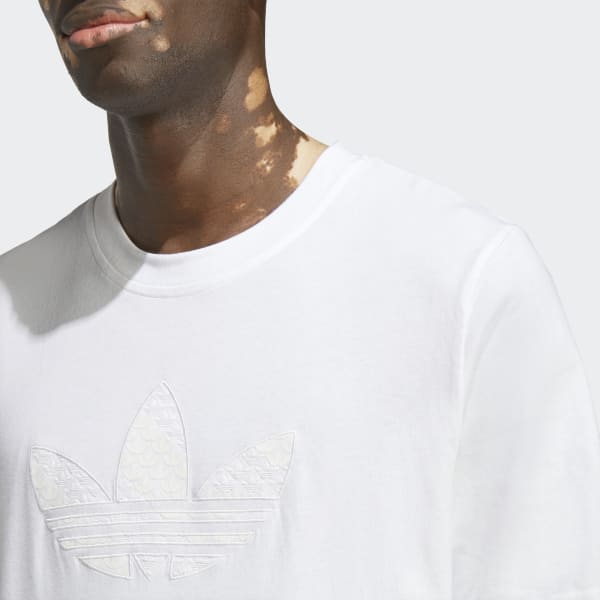 Blanc T-shirt à motif monogramme