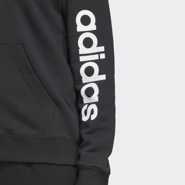 adidas Essentials Linear Full-Zip French Terry Hoodie Black
