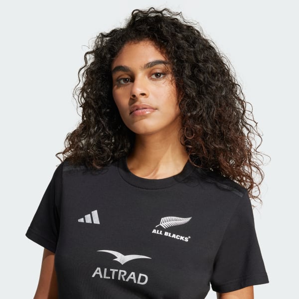 Black All Blacks Rugby Cotton Tee