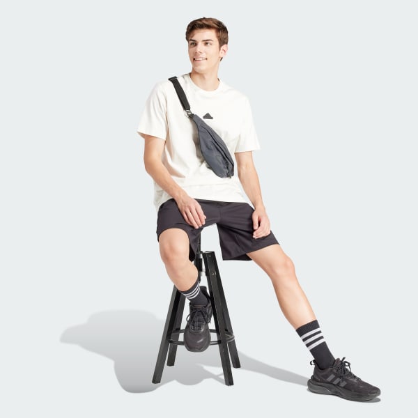 Black Embroidered Ice Hockey Shorts