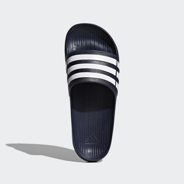 adidas blue and white slides
