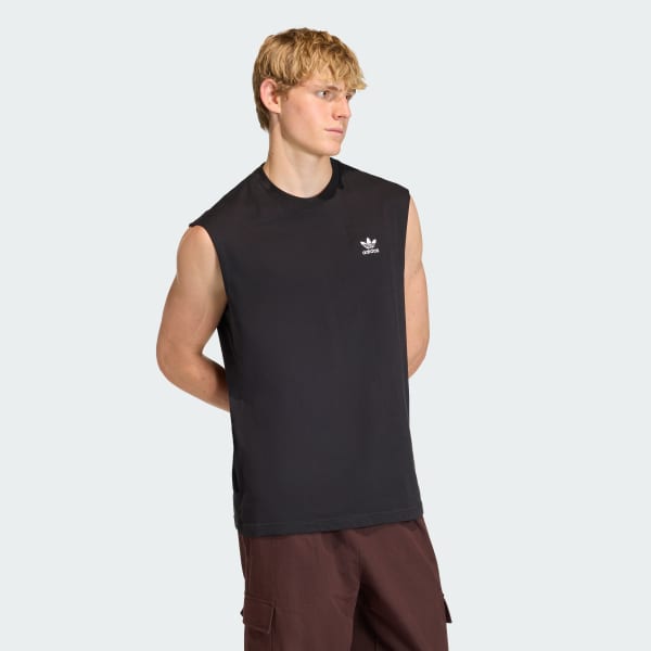 Nero T-SHIRT TREFOIL ESSENTIALS SLEEVELESS