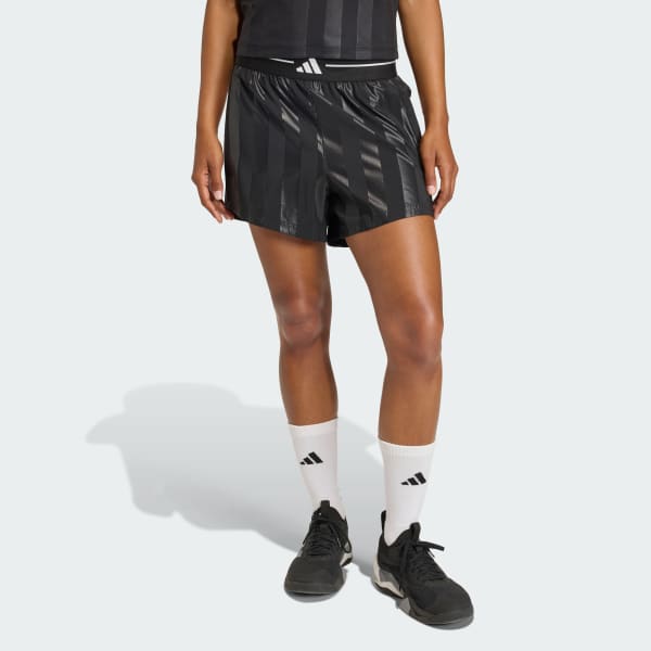 Black Hyperglam 3-Stripes Emboss Woven Shorts