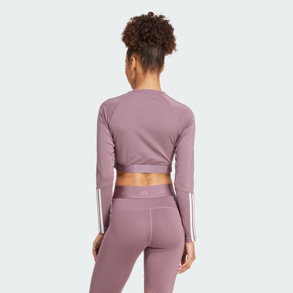 adidas Hyperglam Training Cropped Long Sleeve Tee Purple Free Shipping with adiClub adidas Canada