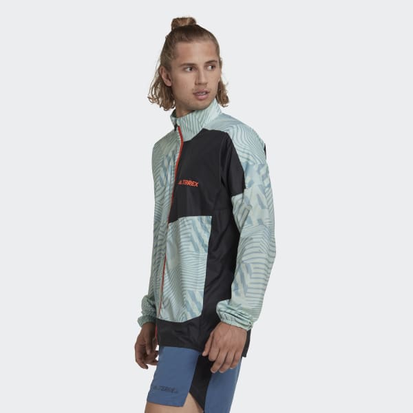 zelená Bunda Terrex Trail Running Printed Wind