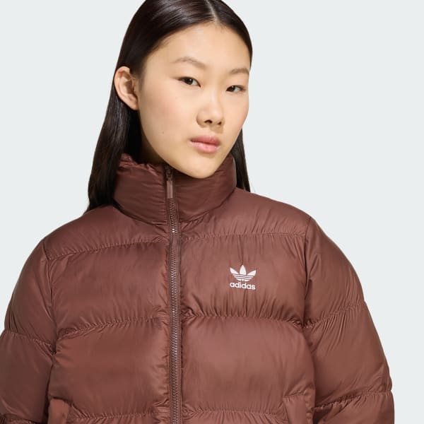 adidas Adicolor Short Puffer Jacket Brown adidas UK