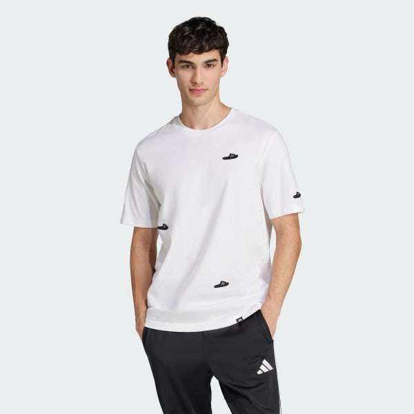 White Lounge Slides Graphic Tee