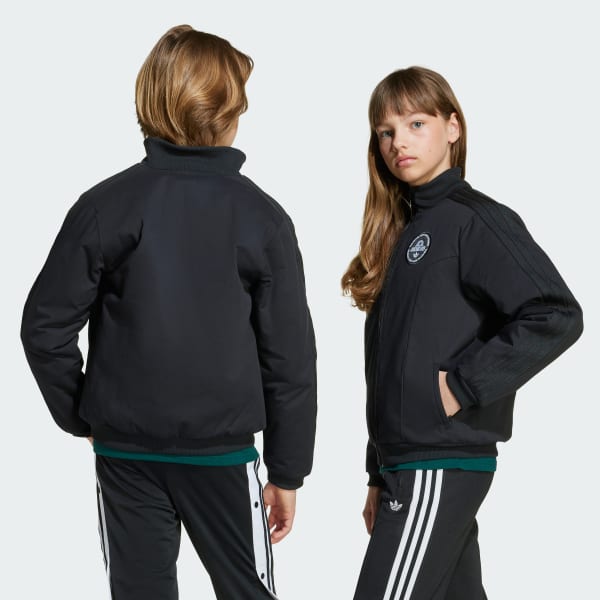 Black Woven Padded Jacket Kids