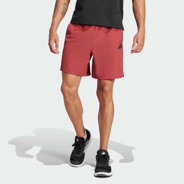 สีแดง กางเกงขาสั้น Gym+