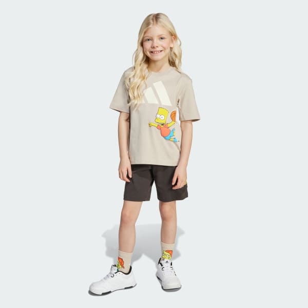 Beige The Simpsons Tee Set Kids