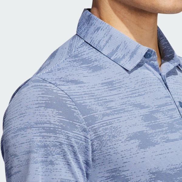 adidas Ultimate365 Textured Stripe Polo Shirt - Blue | Free