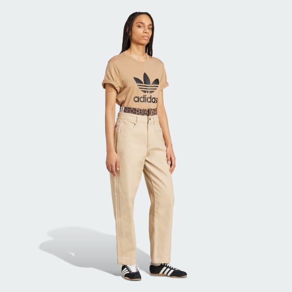 Marrom Camiseta Boxy Adicolor Trefoil