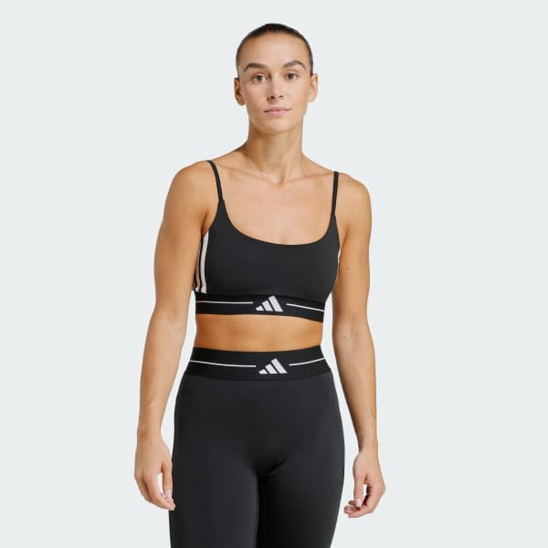 Black Hyperglam 3-Stripes Light Support Bra