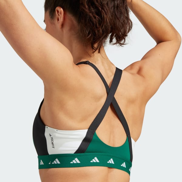 adidas Powerimpact Training Medium-Support Techfit Colorblock Bra - Green |  Women's Training | adidas US