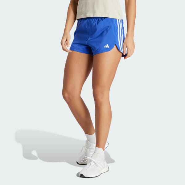 modrá Šortky Pacer Training 3-Stripes Woven High-Rise