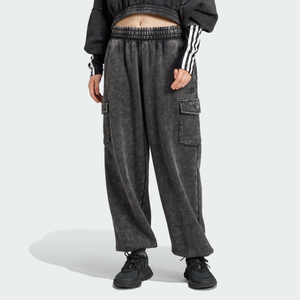 Black Acid-Washed Sweat Pants