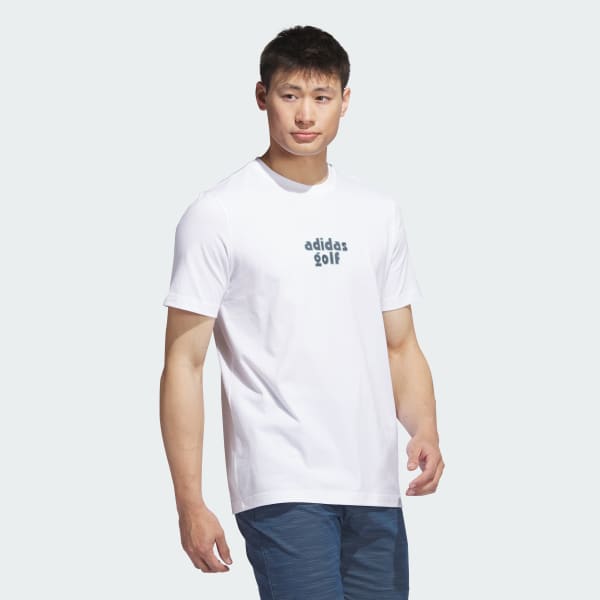 Blanc T-shirt de golf graphique