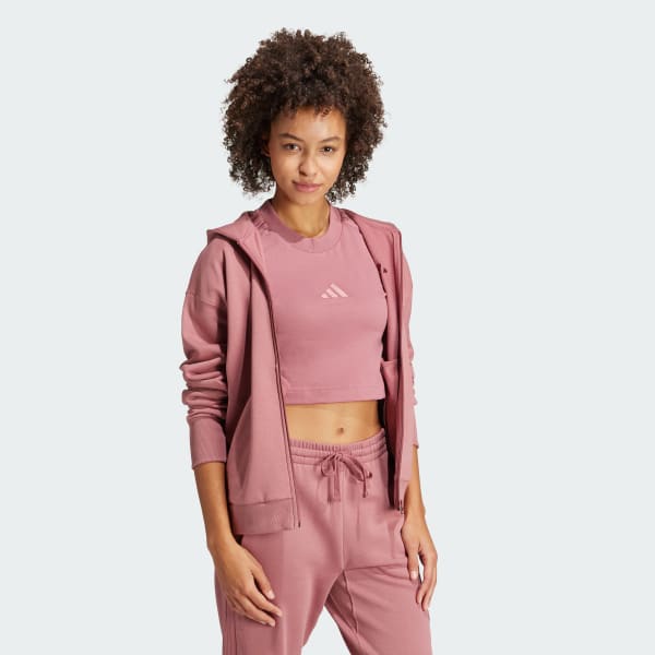 adidas ALL SZN Fleece Full Zip Hoodie Pink adidas Australia