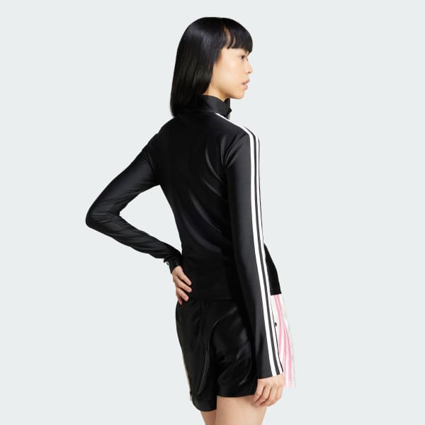 สีดำ เสื้อยืดแขนยาวคอเต่า Adicolor 3-Stripes