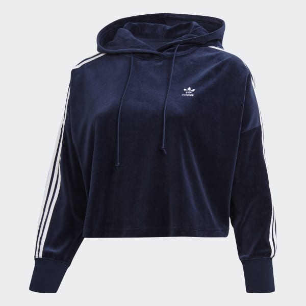 adidas velour cropped hoodie